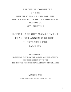 HCFC Phase Out Management Plan For Annex C Group I
