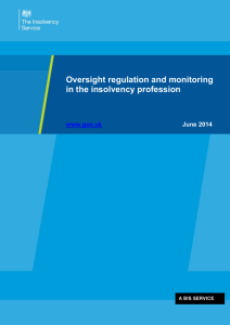 Oversight regulation and monitoring in the insolvency