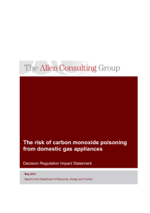 The risk of carbon monoxide poisoning from domestic gas appliances