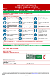 Chemical safety operating procedure template