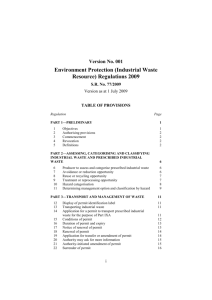 Environment Protection (Industrial Waste Resource) Regulations 2009