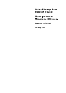 Municipal waste management strategy