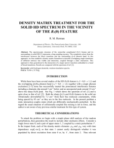 DENSITY MATRIX TREATMENT FOR THE SOLID HD SPECTRUM