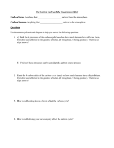 The Carbon Cycle and the Greenhouse Effect worksheet