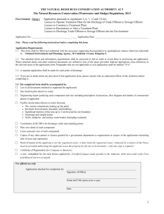 Wastewater and Sludge Licence Application Form