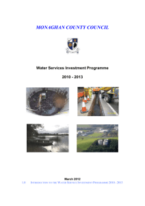 Water Service Investment Programme 2010 to 2013