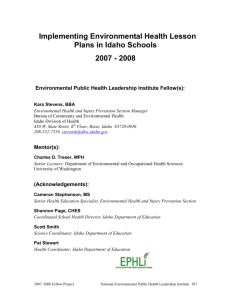 Implementing Environmental Health Lesson Plans in Idaho Schools