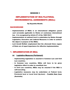 Implementation Of Multilateral Environmental Agreements