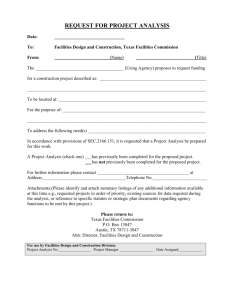 23. Project Analysis Form - Texas Facilities Commission