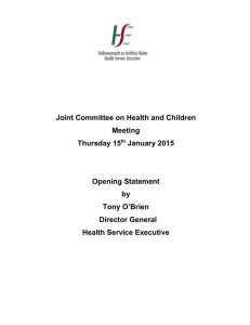 Joint Committee on Health and Children Meeting Thursday 15th