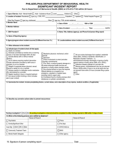Significant Incident Report Form