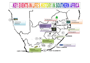 Key events in lifes`s history in SA