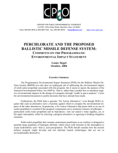Comments on the Draft Programmatic Environmental Impact Statement