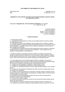 Regulations on the protection of waters and soil against