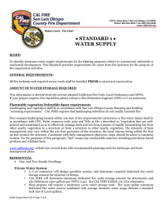 Water Supply - Cal Fire/San Luis Obispo County Fire Department