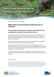 What does environmental watering aim to achieve?