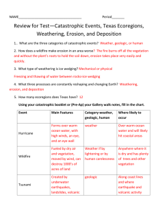 Cat Event, Ecoregions, WED and Watersheds Review Sheet
