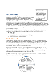 Root Cause Analysis section from the Care Transition Toolkit