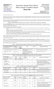 Annual Report Form to customers - SweetWater Springs Water District