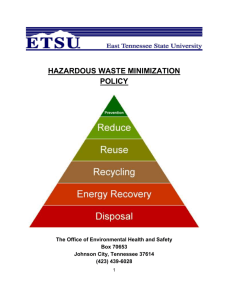 ETSU Hazardous Waste Minimization Policy