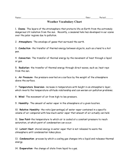 Water Cycle Review Sheet with Answers