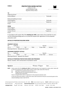 Protection Work Notice Form