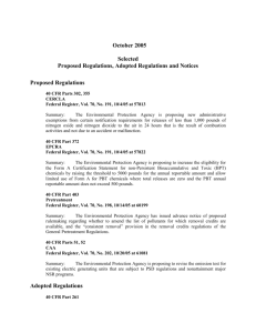 Oct 2005 Selected Proposed and Adopted