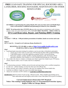 Free EPA Sponsored Training at these Cities (Locations and