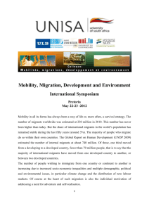 Mobility, Migration, Development and Environment International