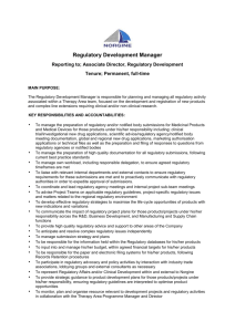 Regulatory Development Manager