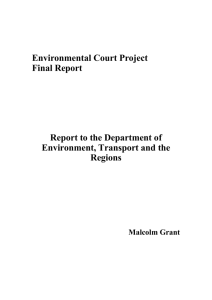 Environmental Court: Final Report