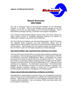 ANNUAL STORM WATER REPORT Report Summary 2007/2008