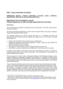 Core Cities High Speed Rail Position Statement