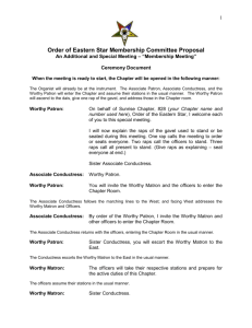 Open Meeting Script - Grand Chapter of Colorado Order of Eastern