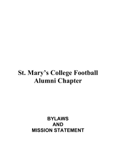 Football Alumni Chapter Bylaws - Saint Mary`s College of California