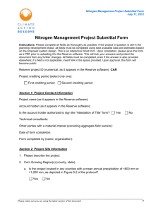 Nitrogen Management Project Submittal Form