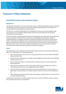 Treasurer`s Policy Statement - Department of Treasury and Finance