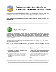 Next Steps Worksheets Associations