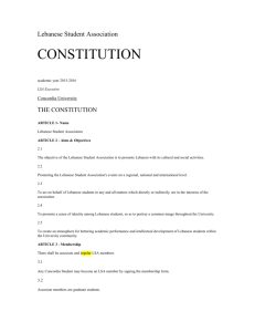 Lebanese Student Association CONSTITUTION