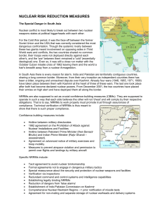 India and Pakistan Nuclear Risk Reduction Measures