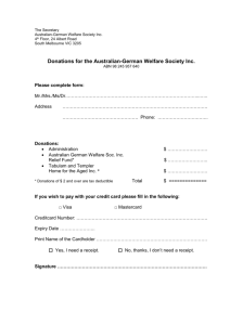 Donations - Australian-German Welfare Society Inc