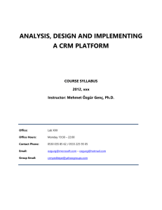 ANALYSIS, DESIGN AND IMPLEMENTING A CRM PLATFORM