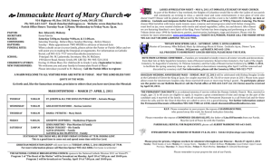 Immaculate Heart of Mary Church - Immaculate Heart of Mary Parish