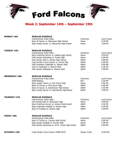 Week 2: September 14th – September 19th MONDAY 14th
