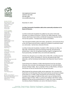 LACF New Board member press release 11-27-13