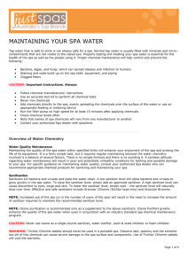 Maintaining Spa Water