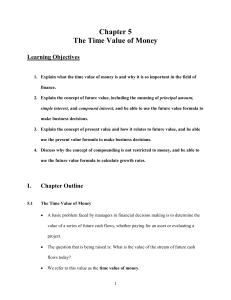 5.1 The Time Value of Money