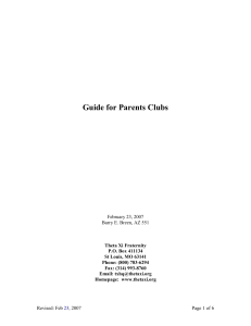 Guide for Parents Clubs