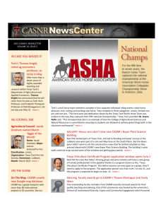 CASNR eNewsletter - May 2015 - Texas Tech University Departments