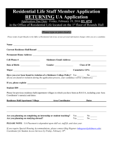 Residential Life Staff Member Application